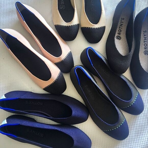 Rothy's Women's Black and Blue Flats - Picture 2 of 10